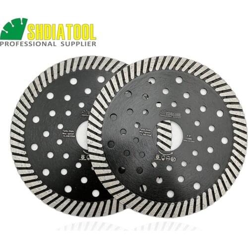 SHDIATOOL 2pcs Diameter 115mm Diamond hot pressed Narrow turbo blade 10mm segment height Granite marble concrete Masonry