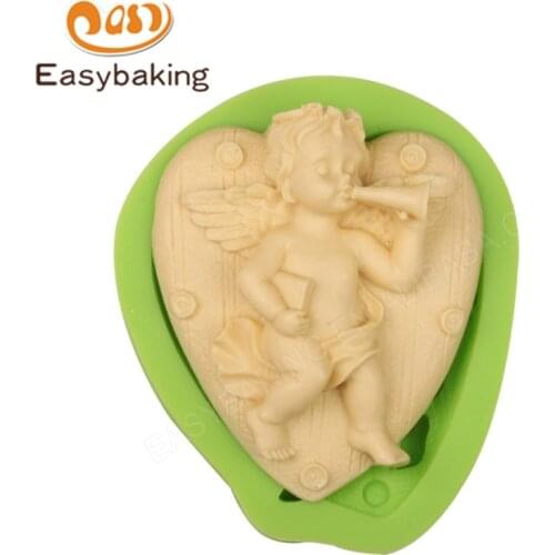 Cute Angel Boy Handmade Soap Silicone Mold Cupcake Decoration Arts & Crafts Mould Kitchen Baking Tools for Resin Candy