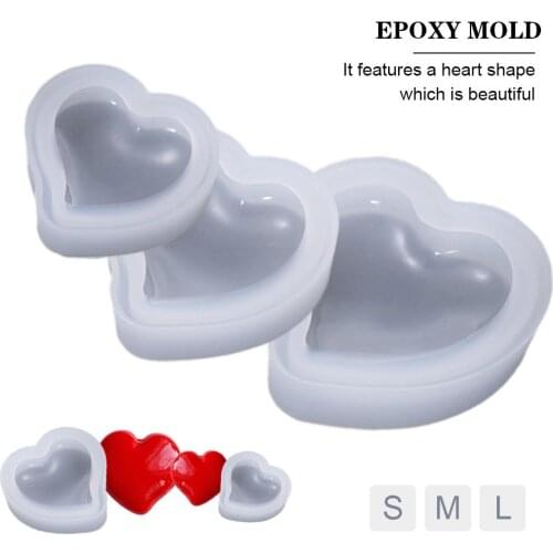 DIY Crystal Epoxy Glue Mold Heart Shape Cake Jewelry Silicone Mold