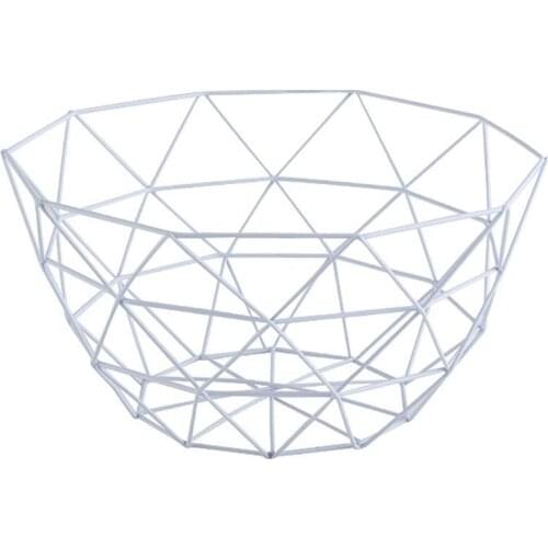 Nordic Fruit Plate Creative Household European-style Drain Wrought Dried Fruit Snack Iron Pot Simple Modern Basket Fruit Y4E3