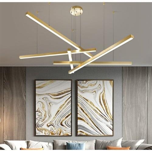 Modern 2/3/4/5 Heads Hanging Lights for Kitchen Living Room Loft Adjustable Industrial Lighting Led Ceiling Lamp Gold Black