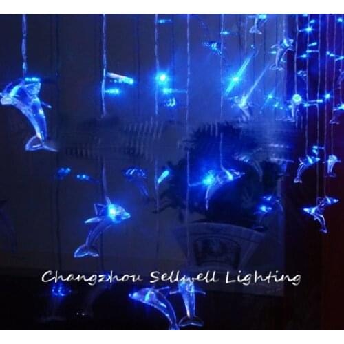 Led crafts light wedding celebration showcase decoration 108 pcs blue dolphin lamp H280