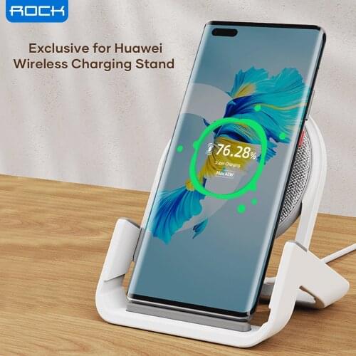 ROCK Charging Stand For 27W Huawei Wireless Charger Detachable Phone Holder Multifunction Desktop Bracket For Huawei Smart Phone