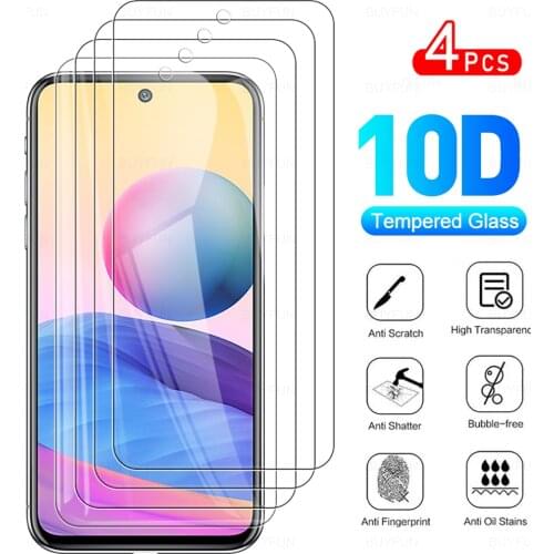 4Pcs Full Cover Protective Glass For Xiaomi Redmi Note 10T 5G Phone Screen Protector Glas Film For Xaomi Redme Note10T 10 T 6.5"