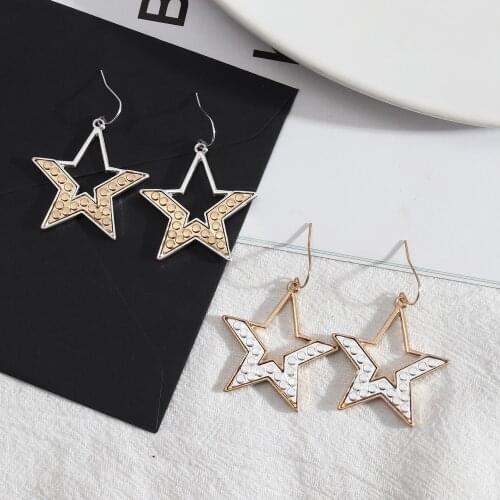 Frame Star Earrings Hollow Out Dangle Earrings Hot Brand Statement Women Fashion Earrigns