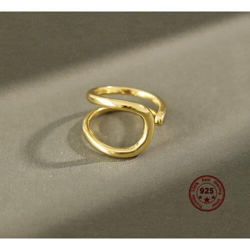 2020 New 925 Sterling Silver Ring Designer Original Minimalist Style Fashion Wild Double Adjustable Female Hand Jewelry