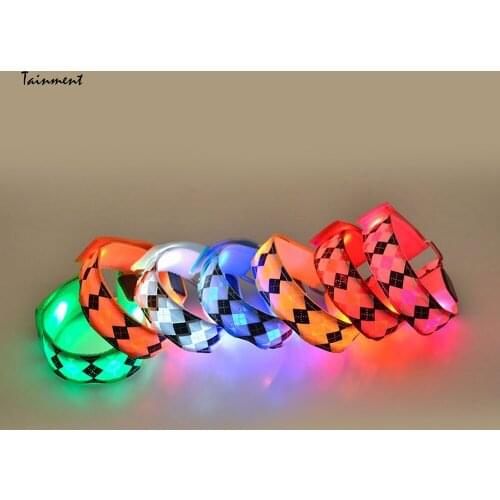 1PC Outdoor Running Light Sports Wristbands Adjustable USB LED Glowing Bracelets for Runners Joggers Cycling Wristbands