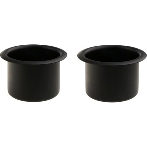 2x Aluminum Alloy Cup Drink Holder for Marine Boat Car Truck Camper RV Black