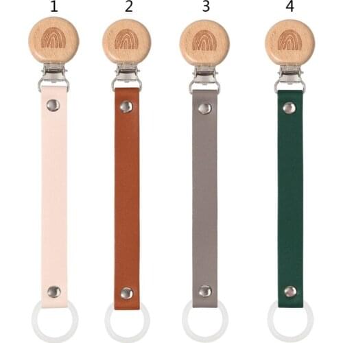 2020 Genuine Leather Baby Pacifier Clip Chain Soother Nipple Holder Dummy Clip P31B