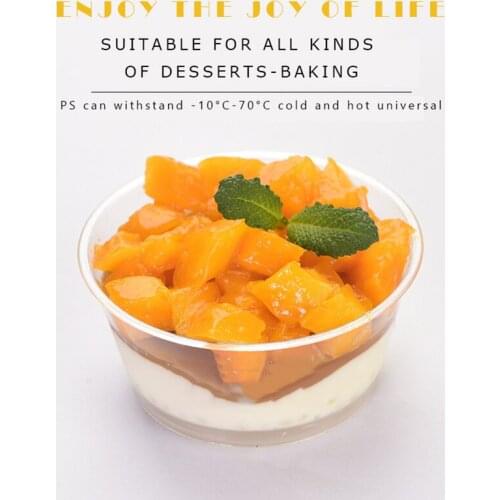 25/50PCS 150ml Dessert Cups Bowl Reusable Plastic Yogurt Mousses Cups Dessert Container Tableware Party Festival Supplies