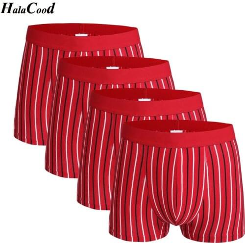 4Pcs/lot Fashion Sexy Cotton Plus Size Underwear Men Boxer Panties U Pouch Male Underpant Sheer Mens Boxer Shorts Funny Knickers