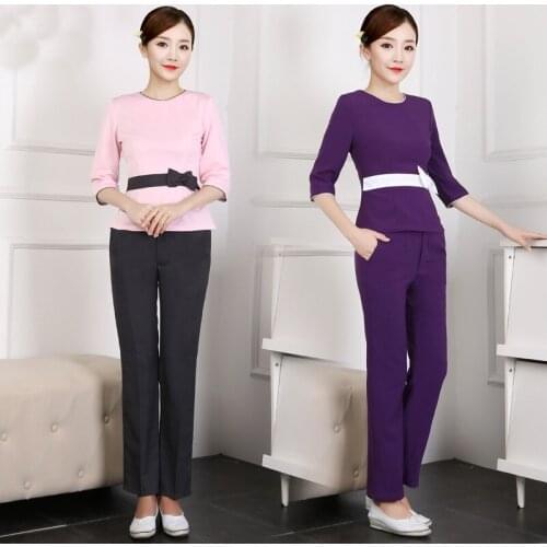 Spa Uniform For Beauty Salon For The Cosmetologist Thai Massage Smocks For Work Beauty Uniforms Technician Costume Set AS340