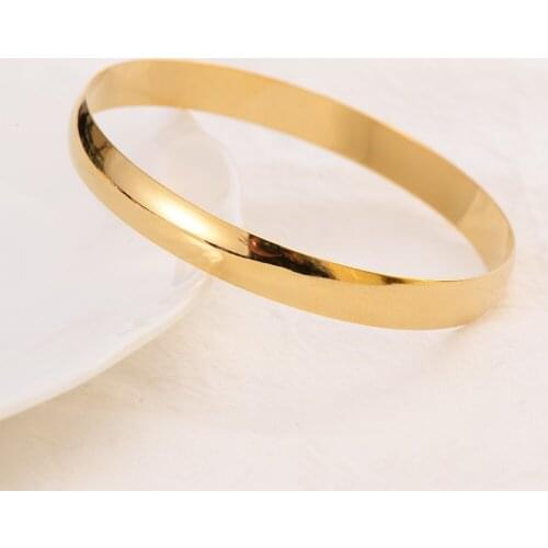 Bangrui 2021 Fashion Jewelry Gold Smooth Bangle Bracelet For Men Women New Jewelry Trendy Retro High-Quality Bangles