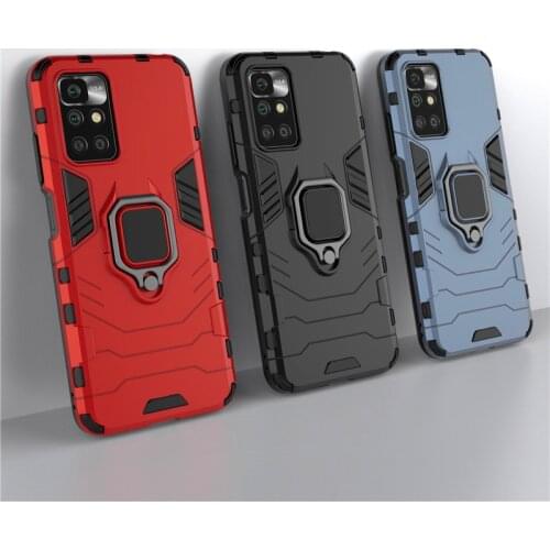 Wolfsay For Xiaomi Redmi 9 Case, Redmi 9A 9C Car Holder Armor Cases Hard PC & Soft Silicone Cover for Xiaomi Redmi 9 With Magnet