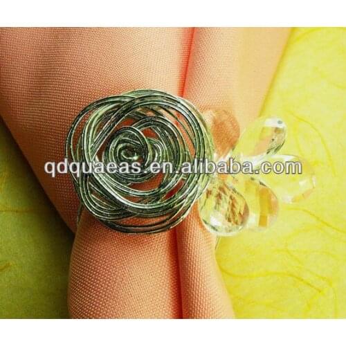 Wholesale napkin rings metal flower