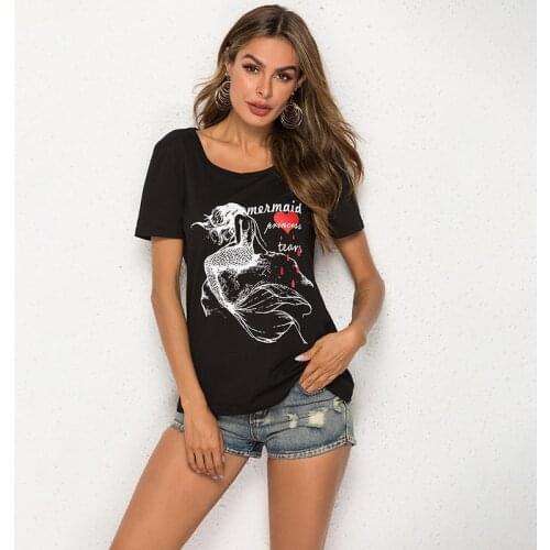 T-shirt Summer Loose Raglan Sleeve Embroidery T-shirts Women Print Letter Pattern Harajuku Kawaii S-2XL Top Cotton Blend Female