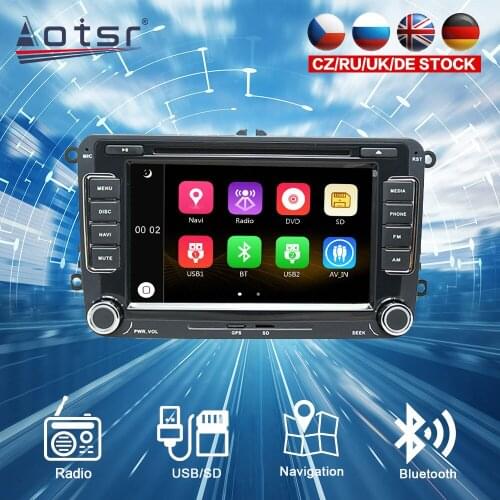 For Volkswagen VW Golf Skoda Seat Passat Polo WINCE 6.0 Head Unit Single DIN 6.2 Inch GPS Navigation Player in-Dash Radio