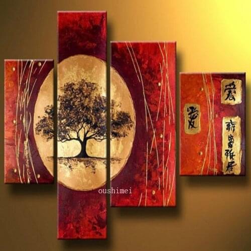 Group Abstract Art Oil Painting High Quality Hand Painted Home Decor Wall Art Landscape Paintings On Canvas For Bedroom