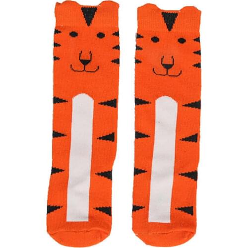 Spring and autumn boys and girls cotton socks baby girls floor socks primary school students cartoon knee pads high legs warm