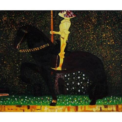 Unframed Canvas Wall Paintings - The Golden Knight by Gustav Klimt Cheap Classical Painting for Decoration