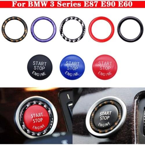 Car Switch Button & Circle Cover For BMW 3 Series E87 E90 E60 Auto Engine START Button Decoration Ring Replace Cover Accessories