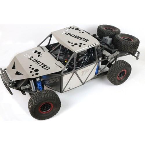 ​Stainless Steel Hull Armor Hood Top Cover Side Panel for 1/7 Traxxas UDR Unlimited Desert Racer RC Car Shell With LED Lights