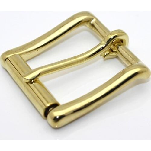 Brass Belt Roller Buckle End Bar Heel bar Buckle Single Pin Half Belt Buckle Leather Craft Bag Strap Jeans Webbing Dog Collar