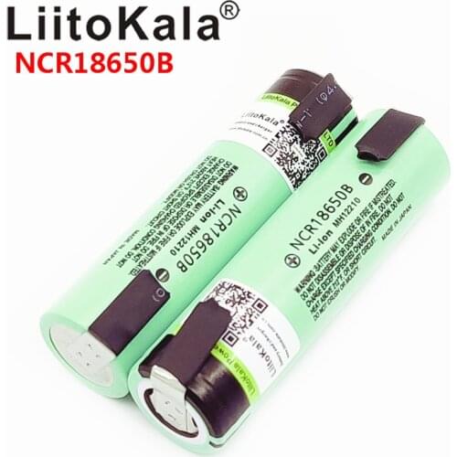 Hot LiitoKala NEW original NCR18650B 3.7V 3400mAh 18650 rechargeable lithium battery for battery + DIY nickel piece