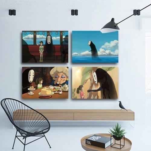 Miyazaki Hayao Anime Spirited Away Movie Posters and Prints Wall Art Scandinavian Canvas Paintings Wall Picture For Living Room