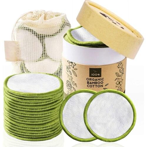 20 Pack Reusable Makeup Remover Pads Washable Bamboo Cotton Rounds Pads For All Skin Types Makeup Tools Facial Cleansing Pad