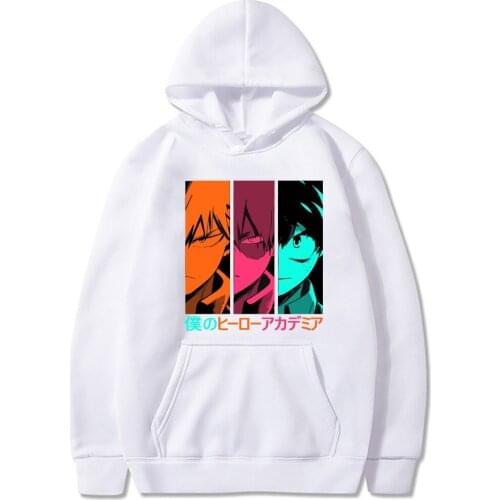 Fashion Cosplay Harakuju Anime My Hero Academia Printed Hooded Sweatshirt Casual Boku No Hero Academia Pullover Long Sleeve Top