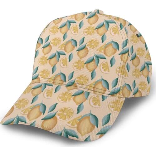 2021 Summer New Unisex Outdoor Sport Sunscreen Baseball Hat Running Visor Cap Lemons Print