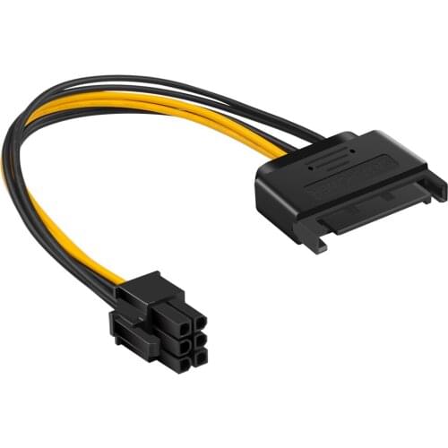 New SATA converter adapter Video power cord Video power cord 15-pin to 6-pin PCI EXPRESS PCI-E card SATA cable