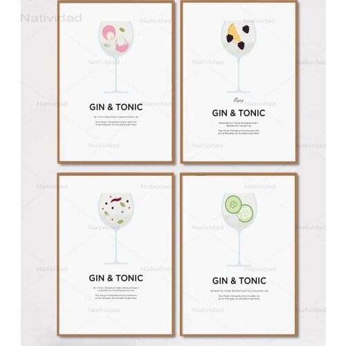 Nordic Making Gin and Tonic Step Still Life Posters Wall Art Canvas Print Painting Modern Sitting Room Home Decoration Picture