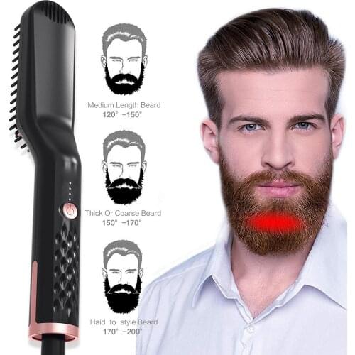 Professional Beard Straightener Brush Hairdressing Comb Multifunctional Man Woman Hair Straightening Brush Beard Electric Comb