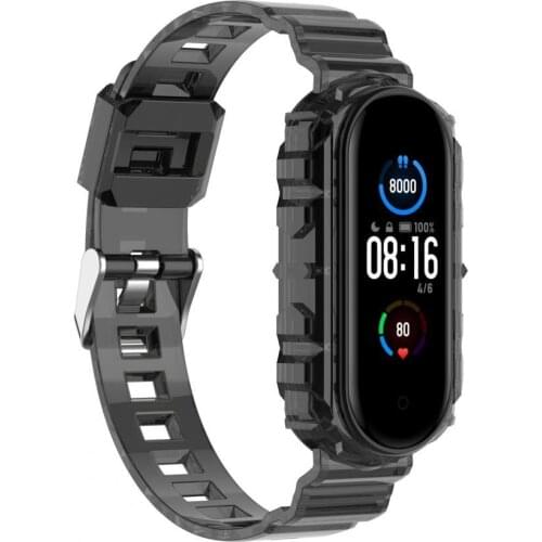 Bluelans TPU Transparent Waterproof Watch Band Strap Skin-friendl Breathable Wristband Replacement for Xiaomi Miband 5/6