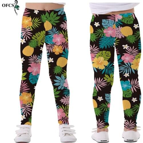 Retail Cute Girls Leggings Printing Baby Legging Infantil Skinny Pants Toddler 5-12Years Girl Pencil Trousers Childrens Clothes