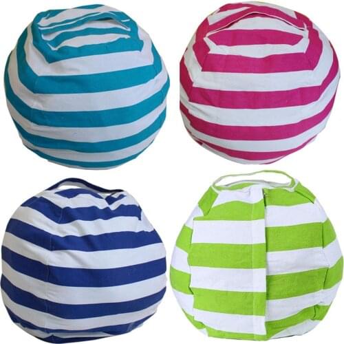 Animal Toys Storage Bean Bag Stuffed Children Kids Plush Toy Organizer Multi-Purpose Stuffable Large Capacity Canvas Bag