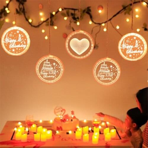 Creative LED String Lights Curtain Lamp USB Rechargeable Warm White Nightlight Birthday Decor Interior Ornament