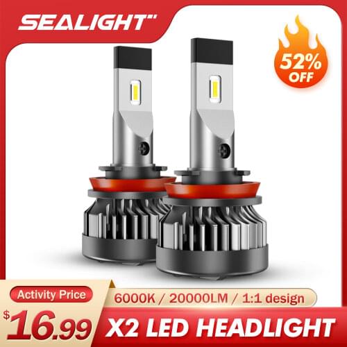 SEALIGHT H4 H7 H8 H9 H11 LED Headlight 9005/HB3 9006/HB4 Led Bulb 50W 6000K Hi/Lo Beam Auto Headlamp Kit 12V Led Lights For Car