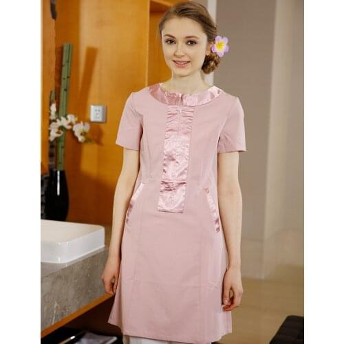 Thai Massage SPA Clothing Set 2020 Summer Short Sleeve Customized V Neck Beauty Salon Uniforms Tea House Stuff Work Clothes Set