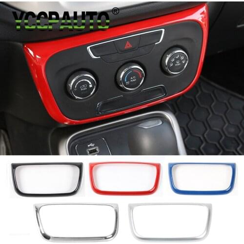 YCCPAUTO Car Styling For Jeep Compass 2017 + Air Conditioning Switch Panel Decoration ABS Chrome Interior Accessories Stickers