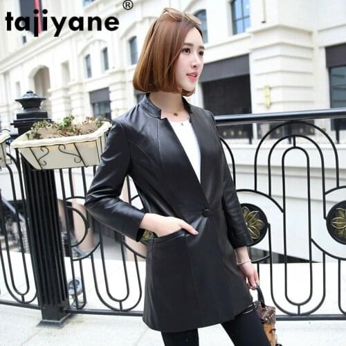 Womens Jacket Leather Sheepskin Coat Real Genuine Leather Jacket Korean Female Clothes Office Lady Coat SGT-1708WPY440