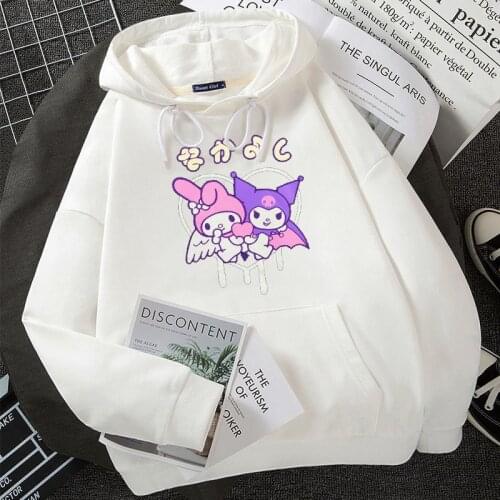 Women Hoodies Harajuku Cute Pullovers Sweatshirts Cartoon Print Anime aesthetic Hoody Streetwear Tops