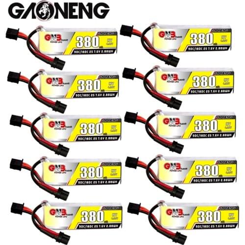 10Pcs/Set Gaoneng GNB 2S HV Lipo battery 380mah 7.6V 90C/180C with XT30 Plug for BETAFPV Beta75X 2S Beta65X 2S Whoop Drone