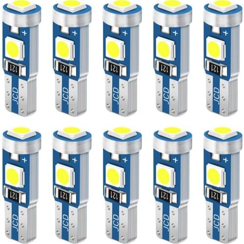 10Pcs T5 Led Bulb W3W W1.2W Led Canbus Car Interior Lights Dashboard warming indicator Wedge Auto Instrument Lamp 12V