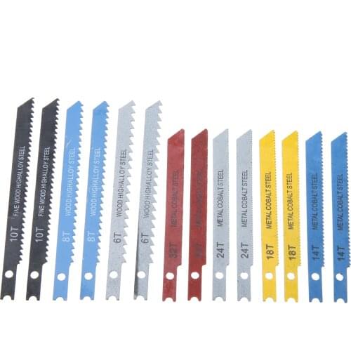14 Jigsaw Blades U-shank Jigsaw Blades Metal Plastic Cut Cutting Wood Set For Plastic Woodworking Tools
