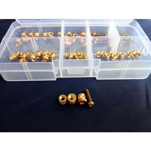 70pcs M3 M4 Double Twill Injection Molded Copper Nuts Insert Nut Phillips Screws Free Shipping