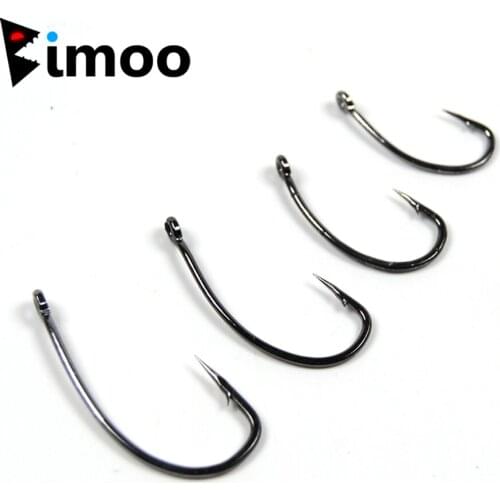Bimoo 50PCS Sharp Tip Barbed Carp Fishing Hooks Size #6 #8 #10 #12 High Carbon Steel Fishing Hooks Coarse Fishing Rig Hooks