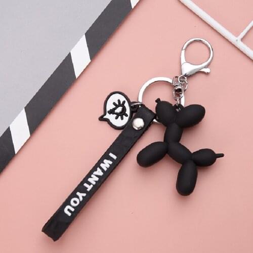 Keychain 6 Colors Fashion Stereo Cute Balloon Dog Keychain Key ring Creative Cartoon Mobile Phone Bag Car Pendant Fun